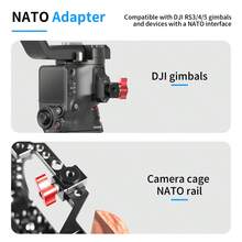 Soporte convertidor de aleación de aluminio, agujero de tornillo de 1/4 de pulgada a abrazadera de riel NATO con hebilla de liberación rápida, accesorio adaptador para jaula de cámara DSLR & sin espejo - Ver 4