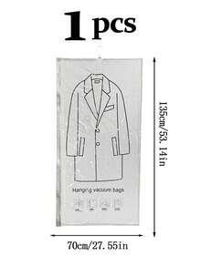 1pc/3pcs/4pcs/5pcs Hanging Vacuum Compression Bags, Wardrobe Clothing Storage, Hanging Vacuum Storage Bags, Space-Saving Storage Space With Unique Hook Design, Clothes Can Be Directly Hung Into The Bag, No Folding Required, Completely Avoid Stubborn Creases Caused By Traditional Compression Bag Folding Storage, Especially Suitable For Suits/Coats/Silk Dresses And Other Wrinkle-Prone Clothing. Ready To Wear Upon Removal, Saving The Trouble Of Ironing. Suitable For Student Dormitory And Home Storage, Can Compress And Hang Off-Season Thick Clothing To Save Wardrobe Space. - Multicolor - View 17