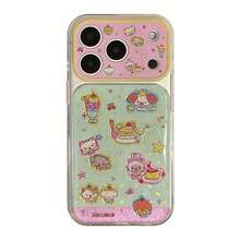 GUCADI Transparent Gold-Plated Rose Green Fresh Color Phone Case, Compatible With Apple 17 Pro Max, 16, Transparent 14, Full Coverage 15, Suitable For 17, Cartoon Gold-Plated Girl, Creative, Geometric, Cartoon Style, Fresh Minimalist, Color Block, Niche, Style - Green - View 13