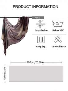 1PC Women's Bohemian Watercolor Print Headscarf, Muslim Sun Protection Head Wrap, Elegant Versatile Scarf Long Shawl For Friends Gathering, Suitable For Daily Wear - Burgundy - View 8