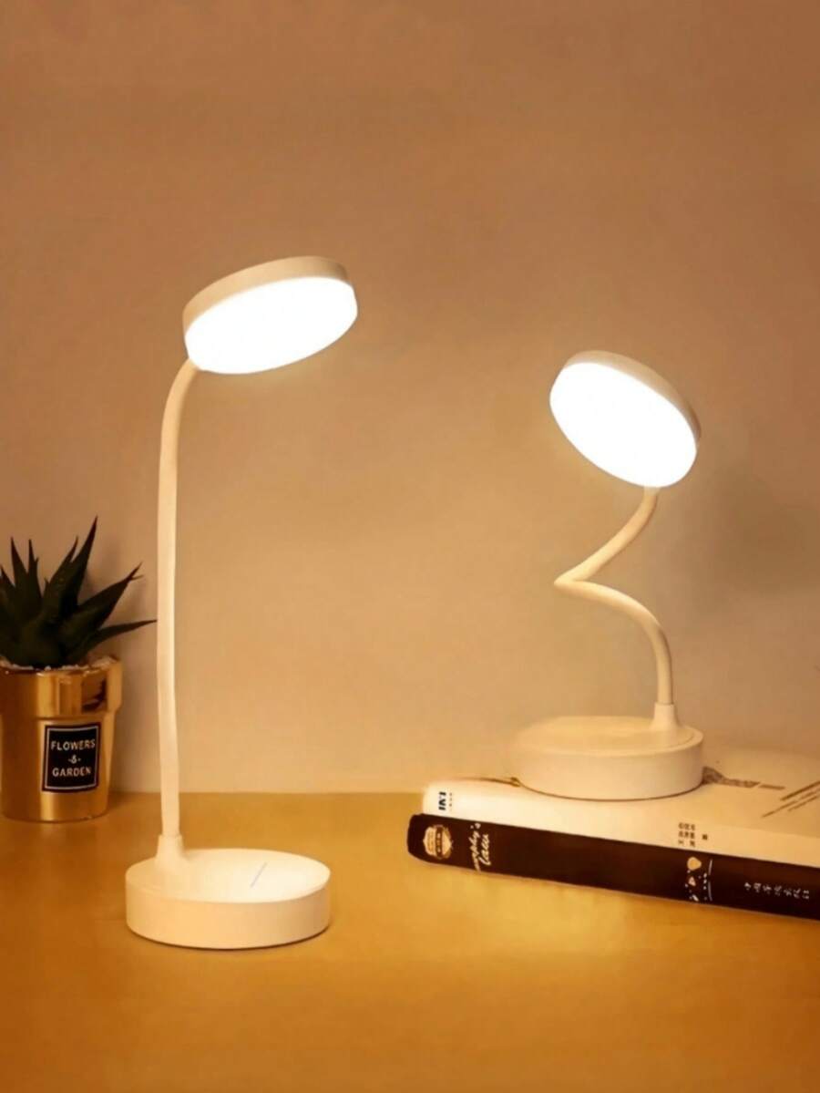GYJAETM USB充電式LED檯燈，護眼桌燈，USB供電閱讀燈，3段亮度可調，可切換白光/自然光/暖光模式，附小夜燈功能，保護眼睛，適合居家辦公閱讀與學習