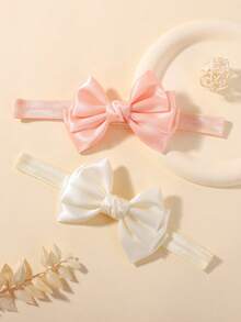 bilicaca 3pcs/Set Satin Bow Baby Headbands, High Elasticity Soft Children's Hair Accessories, Cute Versatile Kids Decorative Hairbands, Suitable For Daily Use - Multicolor - View 8