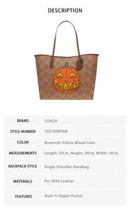 Coach City Printed Women's Shoulder Handbag CCE70IMTAM - Brownish-yellow Mixed Color CCE70IMTAM - View 7