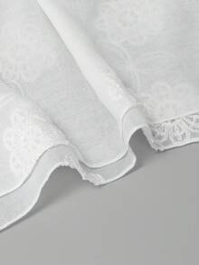 1件女款純色刺繡花卉極簡風披肩圍巾頭巾，刺繡，頭巾，女用圍巾，柔軟舒適多功能頭巾，適合日常穿著，四季皆宜 - 白色刺繡 - 查看 8