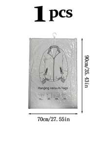 1pc/3pcs/4pcs/5pcs Hanging Vacuum Compression Bags, Wardrobe Clothing Storage, Hanging Vacuum Storage Bags, Space-Saving Storage Space With Unique Hook Design, Clothes Can Be Directly Hung Into The Bag, No Folding Required, Completely Avoid Stubborn Creases Caused By Traditional Compression Bag Folding Storage, Especially Suitable For Suits/Coats/Silk Dresses And Other Wrinkle-Prone Clothing. Ready To Wear Upon Removal, Saving The Trouble Of Ironing. Suitable For Student Dormitory And Home Storage, Can Compress And Hang Off-Season Thick Clothing To Save Wardrobe Space. - Multicolor - View 18