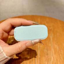 Miroir de maquillage pliable en faux texturé avec support de téléphone, accessoire de téléphone, breloque de téléphone, décoration de téléphone, dos adhésif à la mode, compatible horizontalement et verticalement, support de bureau portable, cadeau de la Saint-Valentin, cadeau de rentrée scolaire - Multicolore - Voir 5