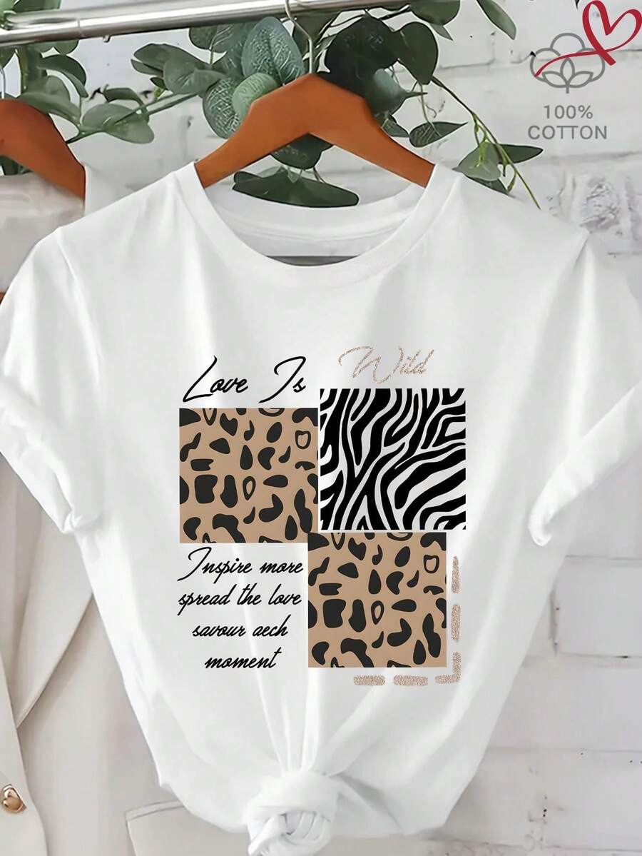 A Printed T-Shirt That's Soft, Breathable, And Flattering. Perfect For Wearing On Its Own Or As An Undershirt In The Summer. It Has A Relaxed Fit And Is Made From 100% Cotton. - White 16 - View 1