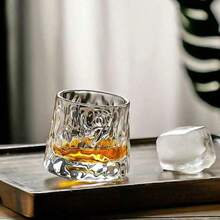 6pcs/Set New Creative Rotating Whiskey Glass, Asymmetrical Shape, Unique Texture, Artistic Design, 360° Visual Effect | High-Quality - View 6