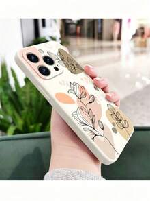 Soft Liquid Silicone Fashion Pattern Anti-Fall Protective Case For IPhone - White - View 4