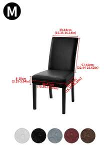 1 pieza Funda de silla de PU impermeable negra, ¡fácil de limpiar! Tela resistente al agua, a prueba de polvo, alta elasticidad, cobertura completa antideslizante sin desplazamiento, universal para sillas de comedor y sillas de oficina - Multicolor - Ver 25