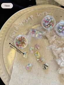 1盒夏季新款奶油波點貝殼圓形混款美甲裝飾配件 高品質亮面精緻百搭美甲飾品 穿戴甲裝飾 DIY美甲飾件 - 彩色 - 查看 5