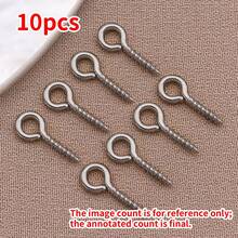 10pcs/Lot 8/9/12mm Stainless Steel Eyepin Keychain Hook Eye Pins Mini Screw Pendants DIY Threaded Pin Fitting DIY Jewelry Bracelet Making Supplies - Multicolor - View 15