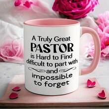 Regalos para pastores, regalos para pastores hombres, una taza de café con la frase "Un pastor verdaderamente grande es difícil de encontrar", regalos de agradecimiento para pastores, taza para pastores, regalo de cumpleaños para pastores, regalos para pastores, 11 oz - Multicolor - Ver 19