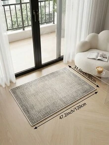 1pc Modern Minimalist Area Rug, Grey Geometric Pattern Living Room Carpet, Fresh Spring/Summer Design, Soft Touch, Short Pile Modern Floor Rug, Suitable For Bedroom, Dining Room, Office, Home Decor And Doormat, Versatile For Multiple Occasions Like Music Festivals, Wedding Venues And Daily Home Use - Grey - View 15