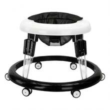 Foldable Anti-Rollover Baby Walker, Lightweight Compact Round Toddler Walking Helper, Space Saving Easy Store Baby Learning Walk Toy - 黑與白 - 查看 7