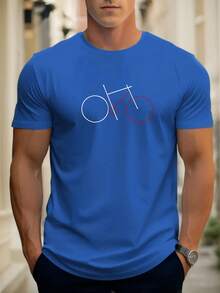 Men's Summer Casual Short-Sleeve T-Shirt With Bicycle Design - 黑色 - 查看 10