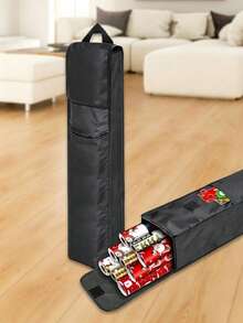 1pc Oxford Fabric Gift Packaging Storage Bag, Black Packaging Paper Storage Bag With Handle, Easy To Carry Square Container - Multicolor - View 4