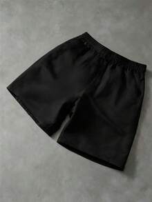 Men's Street Style INS High Street Creative Numeric & Letter Print Black Shorts - Black - View 3