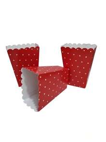 Creative Mariu Cajitas Mesa De Dulces, Candy Bar, Palomera (10 Piezas) - Rojo puntos - Ver 3