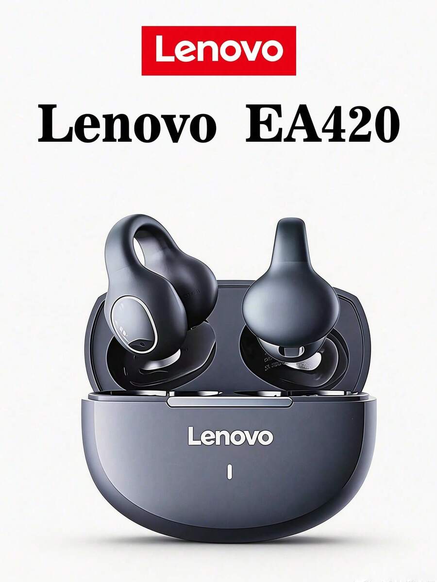 Lenovo 蓝牙耳机,夹式设计,开放式,升级至蓝牙5.4,无漏音,长时间佩戴舒适,低延迟,无线运动音乐游戏耳机,兼容苹果、华为、小米和OPPO手机 - 查看 1