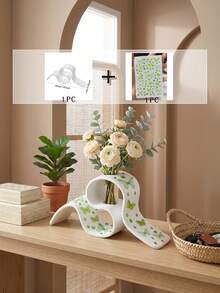 1pc Modern Minimalist Curved 3D Printed Vase, Creative Ribbon Shaped Dried Flower Holder, Nordic Style Desktop Decor Flower Pot, Home Office Living Room Decoration - Multiple Styles - View 8