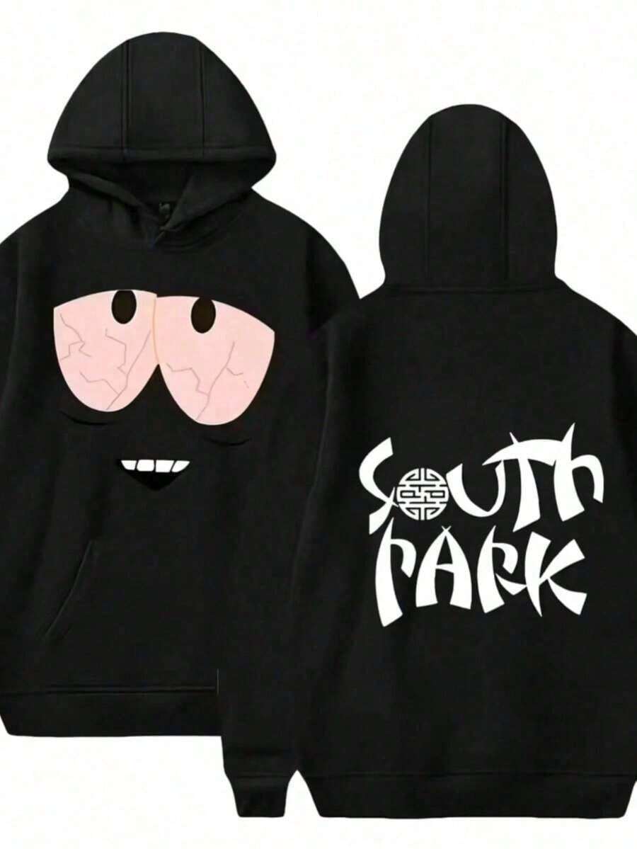 Sudadera de manga larga con capucha, estampado con diseños espectaculares, cómodo, ideal para deportes al aire libre, estilo para todas las estaciones - Negro - Ver 1