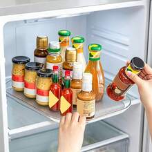 1pc 360° Rotating Non-Slip Lazy Susan Organizer For Fridge, Kitchen Countertop & Pantry - Clear Plastic Turntable For Easy Storage & Organization, Kitchen Storage Solution, Countertop Storage, Visible Contents, Kitchen Organizers And Storage - View 1