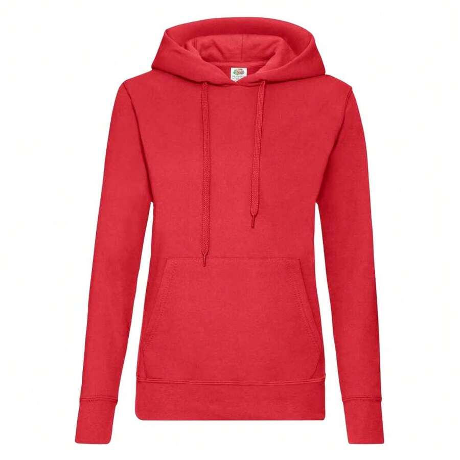 Fruit Of The Loom Classic Lady Fit Hooded Sweatshirt - Red - View 1