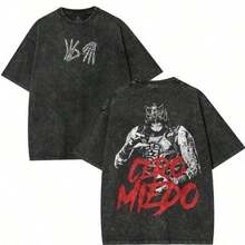1 Camiseta Retro Limitada Penta Cero Miedo, Camiseta Gráfica de Lucha Libre, Camiseta Vintage de Lucha Libre, Camiseta Unisex de Algodón Lavado al Ácido para Luchadores Profesionales, Regalo - Negro - Ver 1