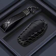 ABS Carbon Fiber Car Key Case Cover Shell For BYD Qin Plusdmi Atto 3 EV Dolphin Durable 4 Buttons Protected Keychain Fob Bag - Type a - View 5