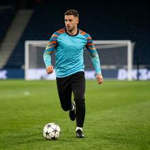 Fußball Torwart Trikot, Torwart Uniform, Sturzschutz Langarm + Lange Hose Trainingsanzug - 808 Blaues Oberteil + schwarze Hose - Übersicht 2