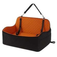 Washable Detachable Pet Car Seat With Storage Pocket For Dogs Up To 35lbs - Black-brown - View 1