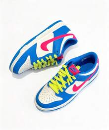 Nike Dunk Low GS 'Photo Blue Hyper Pink' Kid's  IB7747-406 - 藍白紅 - 查看 1