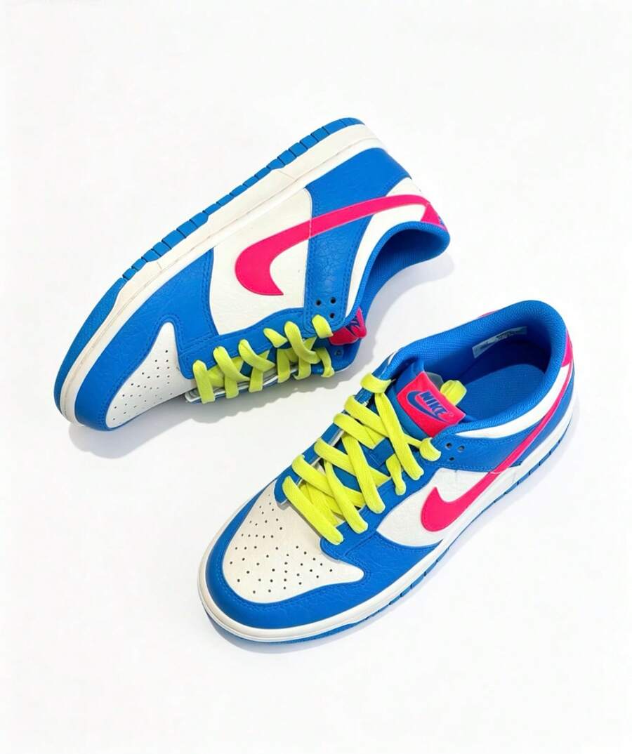 Nike Dunk Low GS 'Photo Blue Hyper Pink' Kid's IB7747-406 - 藍白紅 - 查看 1