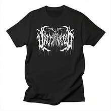 Women's Casual Cotton T-Shirt With Unique Gothic Print, Short Sleeve, Round Neck, Regular Fit, Urban Style, 100% Cotton. - 1 - 查看 1