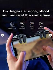 Mobile Game Trigger Controller Six Finger Operation Game Shooting Buttons, Mechanical Pulse Fast Fire Gaming Joystick Trigger For FPS Shooting Games, Universal Phone Game Auxiliary Accessories Compatible With IPhone Android - Multicolor - View 2