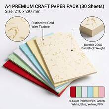 30 fogli di carta copertina A4 con texture dorata e colorata, carta copertina per proposte di contratto colorata, carta da stampa semplice, adatta per valutazione del colore, rilegatura di libri, stampa e artigianato fai-da-te - Taglia unica per tutti - Visualizzare 6