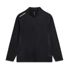 LI-NING CF COUNTERFLOW Kaos Lengan Panjang Pria dengan Resleting Setengah, Perlindungan UV, Cepat Kering, Bernapas, Atasan Luar Ruangan ATLV211 - Hitam - View 2