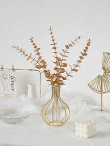Gold Eucalyptus Artificial Flowers - Realistic Faux Eucalyptus Leaves, Suitable For Christmas, Wedding, Valentine's Day Decoration And Home Decor (Vase Not Included) - Multicolor - View 10