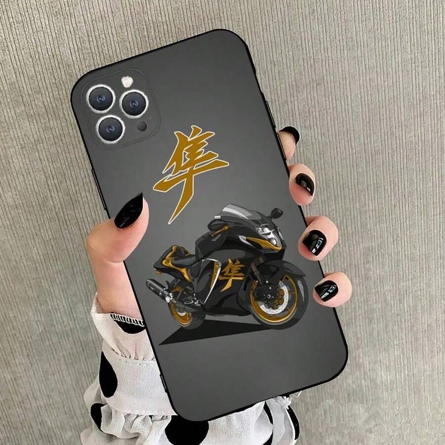 Car Phone Case For Suzuki Hayabusa GSX 1300 R, Compatible With 15, 14, 13, 12, 11, Plus, Pro Max, XS, X, XR, SE, Mini, 8, 7, Soft Black Silicone Case, Compatible With 17 Pro Max, 17 Pro, 17, 16, 16 Pro Max, 15 - Z1 - View 1