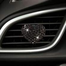 Shiny Crystal Heart-Shaped Car Air Vent Aromatherapy Clip, Car Air Vent Decorative Clip, Car Decoration Accessory - A - View 16