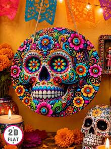 1pc Mexican Style Skull Paper Hanging Decoration, Day Of The Dead Party Decor, Day Of The Dead Door Hanging Decor, Day Of The Dead Party Background Decor, Photography Props, Day Of The Dead Decoration, Room Decor, Home Decor, Wall Hanging Decor, Indoor/Outdoor Decor, Mexican Carnival Party Decor, Halloween Decor, Cocoa Theme Party Decor, Day Of The Dead Party Supplies - Skeleton - View 8