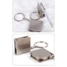 1pc-Metal Retractable Tape Measure Keychain - Compact And Durable Daily Measuring Tool. Stylish And Practical Gadget, Square Steel Ruler. Zinc Alloy Die-Cast Hardware. Measuring Tool - Multicolor - View 9