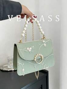 Fashion Chain Handbag Floral Shell Crossbody Bag Women Shoulder Bag , Green,Birthday Gifts For Her, Holiday Gift Bag,Gifts For Women,Purse,Bags - 綠色 - 查看 1