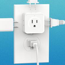 Multi-Outlet Socket Adapter, Multi-Outlet Socket Extender, 5-Way Wall Outlet Extender, Compact Power Socket Splitter, Essential For Cruise, Travel, Home, Office, Dorm - White - View 2