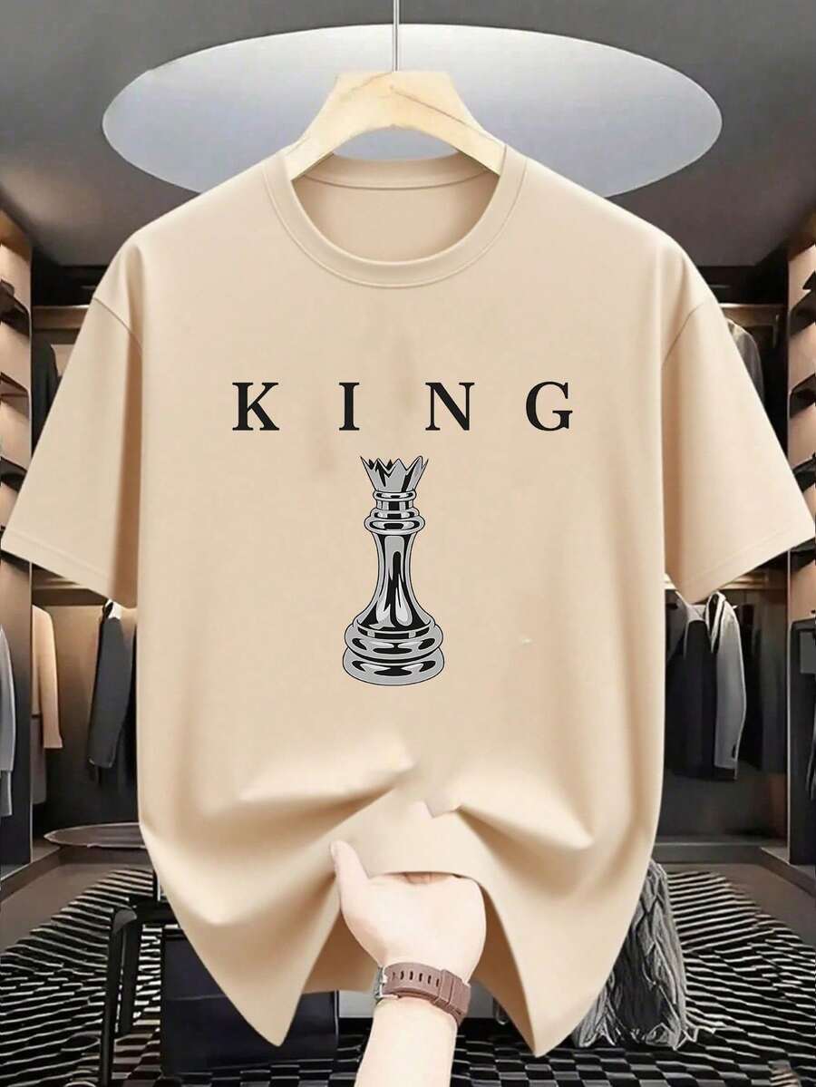 Short-Sleeved T-Shirt With Round Neck And Casual Graphic Print For Children And Teenagers, Summer Top - 灰色 - 查看 1