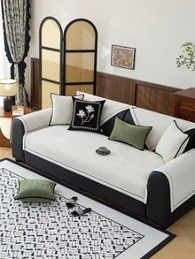1pc Solid Color Chenille Sofa Cover, Light Luxury Style, Non-Slip & Wear-Resistant, Machine Washable, Sofa Protector, All-Season Sofa Cover, Stain-Resistant, Sofa Renovation, Sofa Decoration, Enhance Atmosphere, Full Protection For Sofa, Suitable For Living Room, Bedroom, Study, Office, Pet-Friendly & Anti-Scratch, Fits 1-4 Seater L-Shaped Sofa, Couch Cover - Beige - View 5