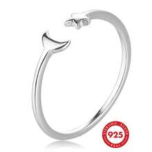 HuooNew 1 chiếc nhẫn bạc 925 cao cấp hình ngôi sao và mặt trăng, có thể điều chỉnh kích thước, món quà lãng mạn dành cho phụ nữ, thích hợp cho các bữa tiệc và dịp đặc biệt. - Bạc - Xem 6