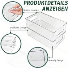 Aufbewahrungsbox Kühlschrank Organizer Set Stapelbar - 9er Set (3 Größe) Korbeinsatz Küchen Organizer mit Griff Küchenorganizer-Set Vorratsdose für Speisekammer, Gefrierschrank, Schrank, Schublade, Büro, Badezimmer Obst Gemüse bleibt Frischhaltedose, Nicht geeignet für Spülmaschine Make-up organizer Food container Obst Gemüse bleibt Frischhaltedose - Übersicht 11
