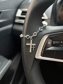 Pendentif de voiture en croix, décoration suspendue pour rétroviseur en cristal vintage, accessoires d'intérieur de voiture pour hommes et femmes - A - Voir 5